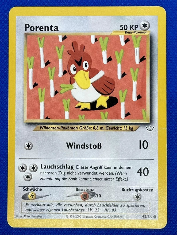 Farfetch'd "Porenta" (43/64) [German Pokemon Card]