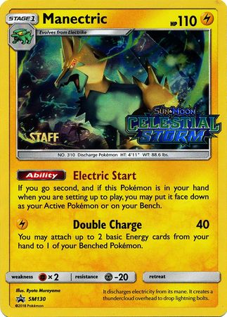 PSA Graded - Manectric (SM130) (Staff Prerelease Promo) [Sun & Moon: Black Star Promos]